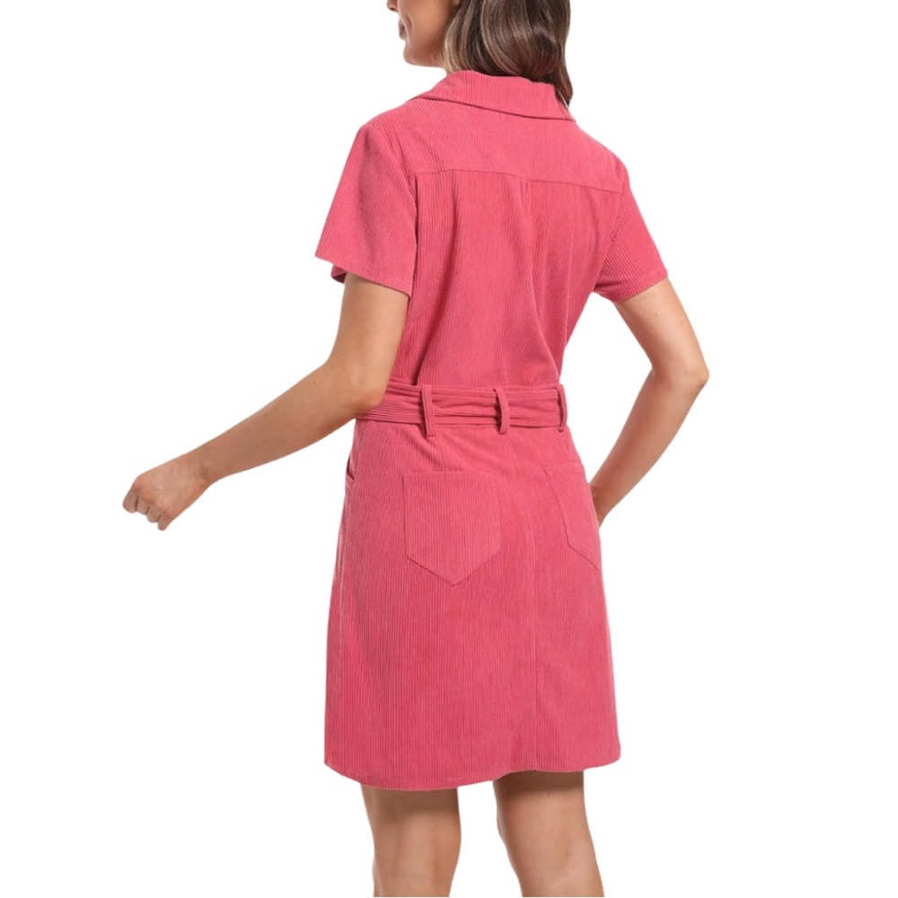 Pink Corduroy Mini Dress - Picture 11 of 12
